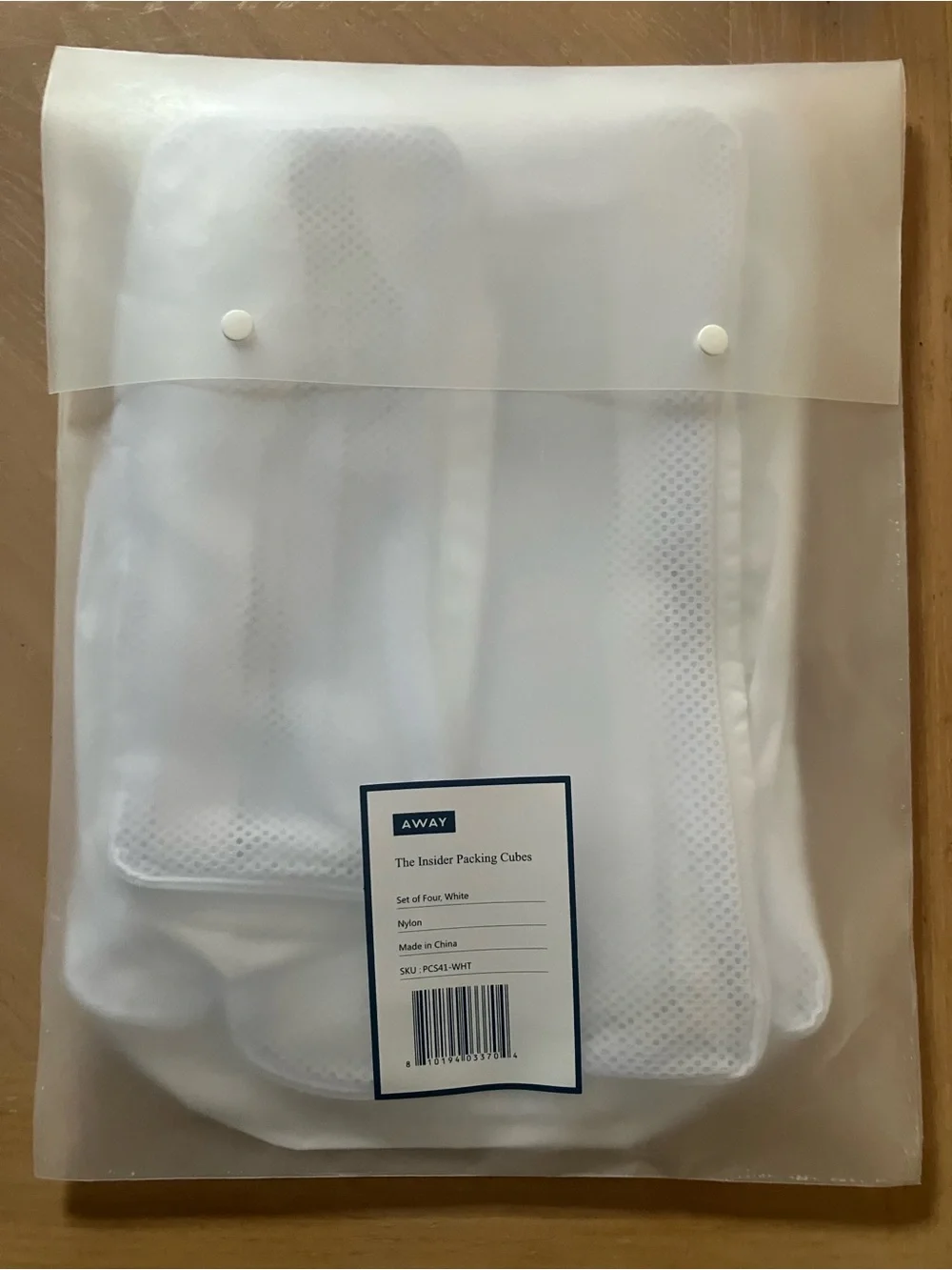 AWAY The Insider Nylon Packing Cubes Set of 4 in White NEW NIB RARE!!